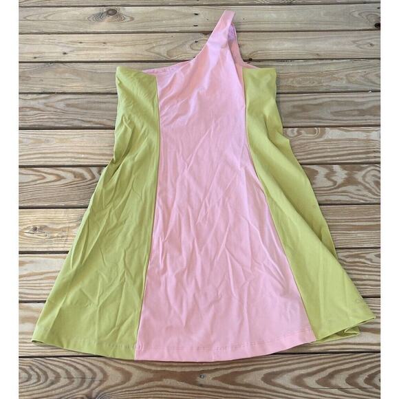 Outdoor Voices One Strap Athletic Dress Size Medium Women’s Pink Green - Picture 2 of 5